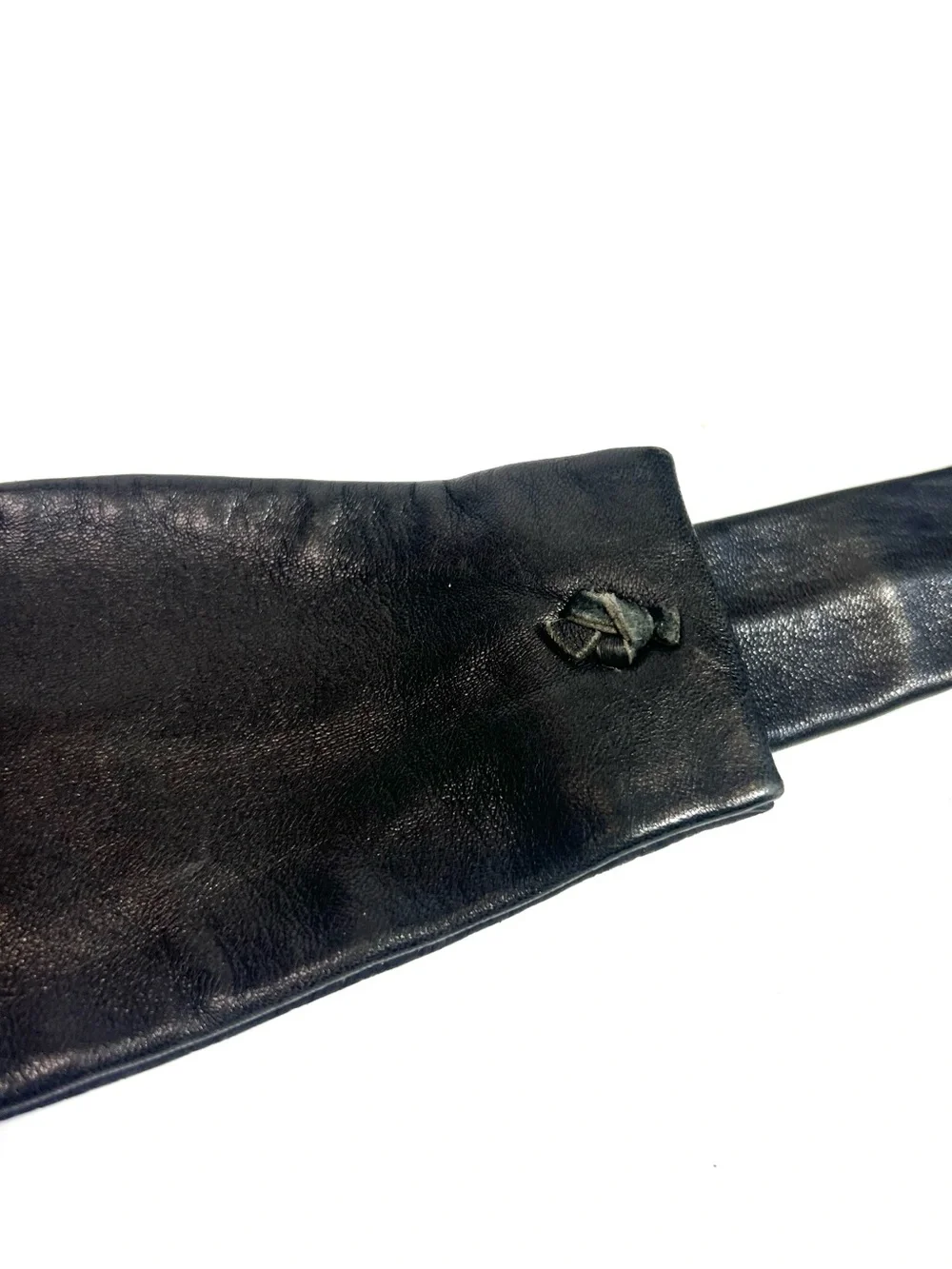 Vintage Il Bisonte Leather Tie Belt Black